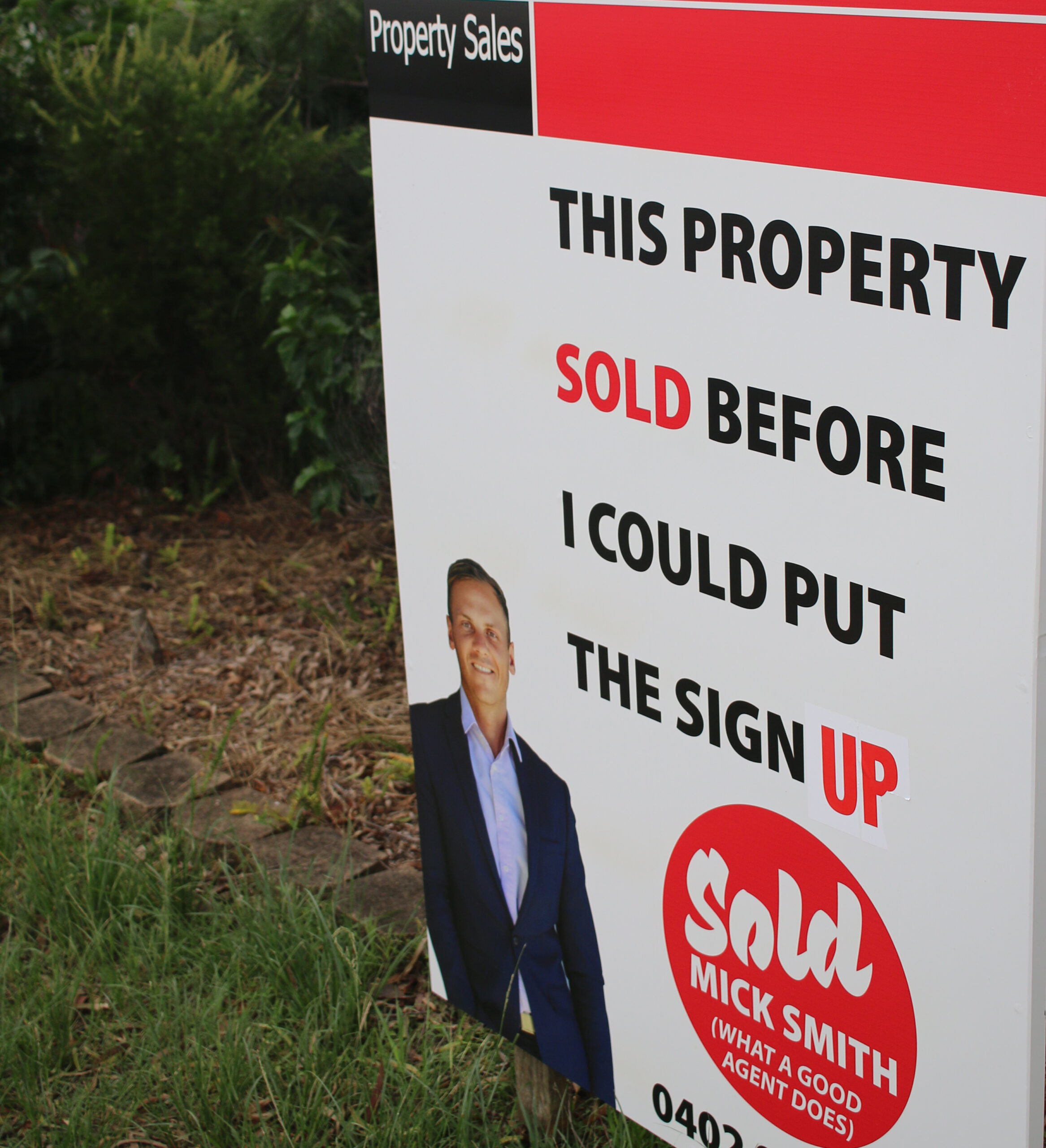 Real estate property for sale sign