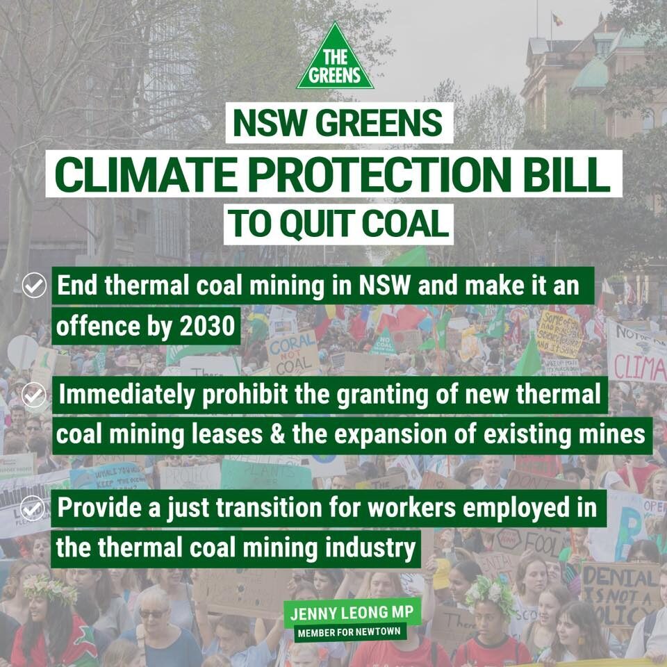 NSW Greens Climate Protection Bill Poster